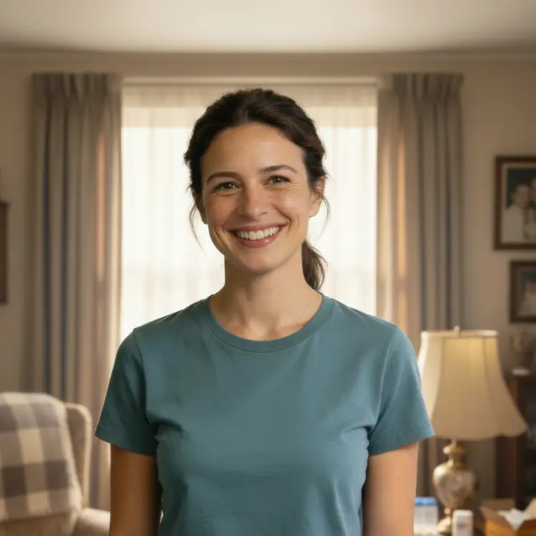 Photo d'une infirmière chez son patient